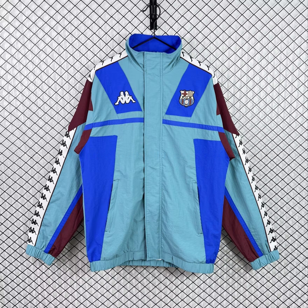 Retro Barcelona 1994-95 Windbreaker Jacket - Blue - ManixJersey