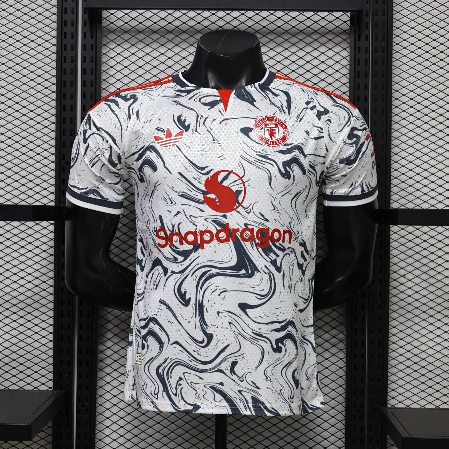 Manchester United 26-27 White Black Marble Special Jersey - Player Version - ManixJersey