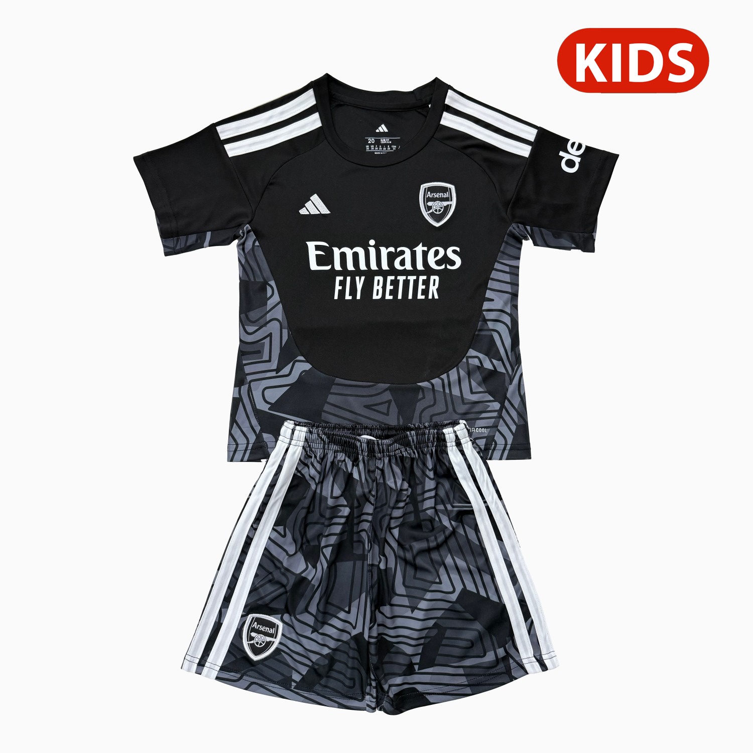 Arsenal 26-27 Black Goalkeeper Kids Kit - ManixJersey