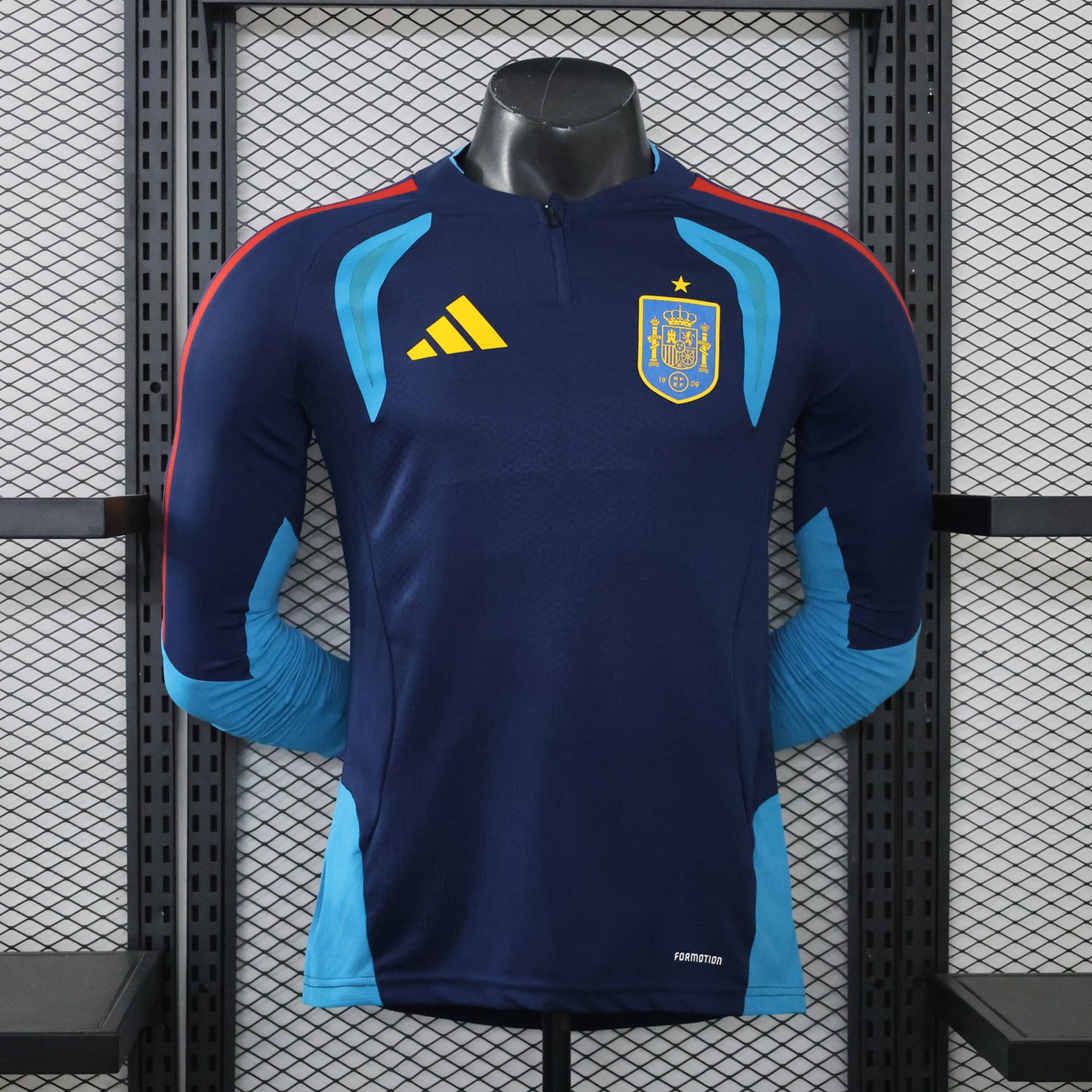 Spain 2026 Dark Blue Long Sleeves Training Jersey - Player Version - ManixJersey
