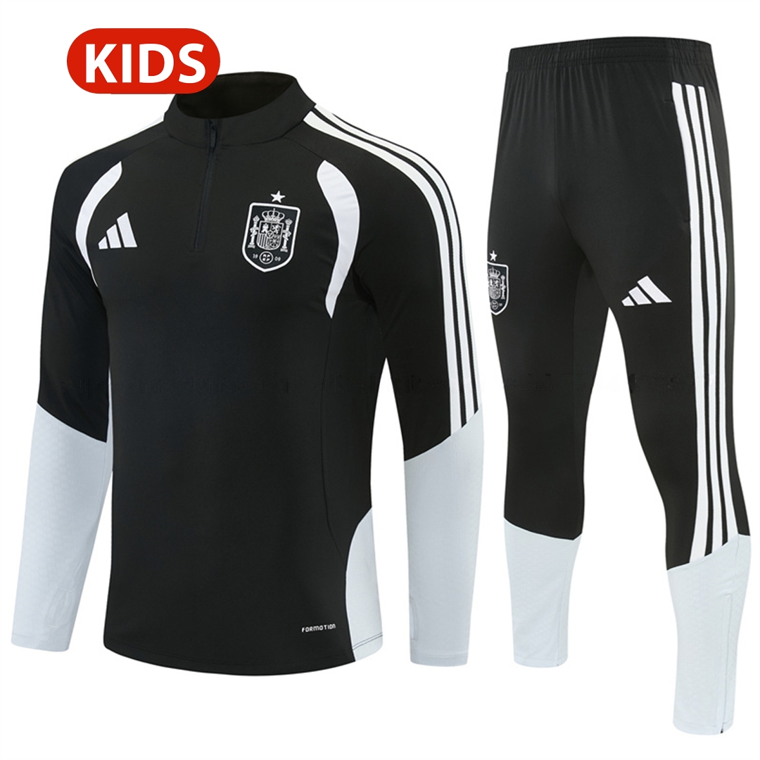 Spain 2026 Long Sleeve Training Set - Black Top & Black Pants - ManixJersey