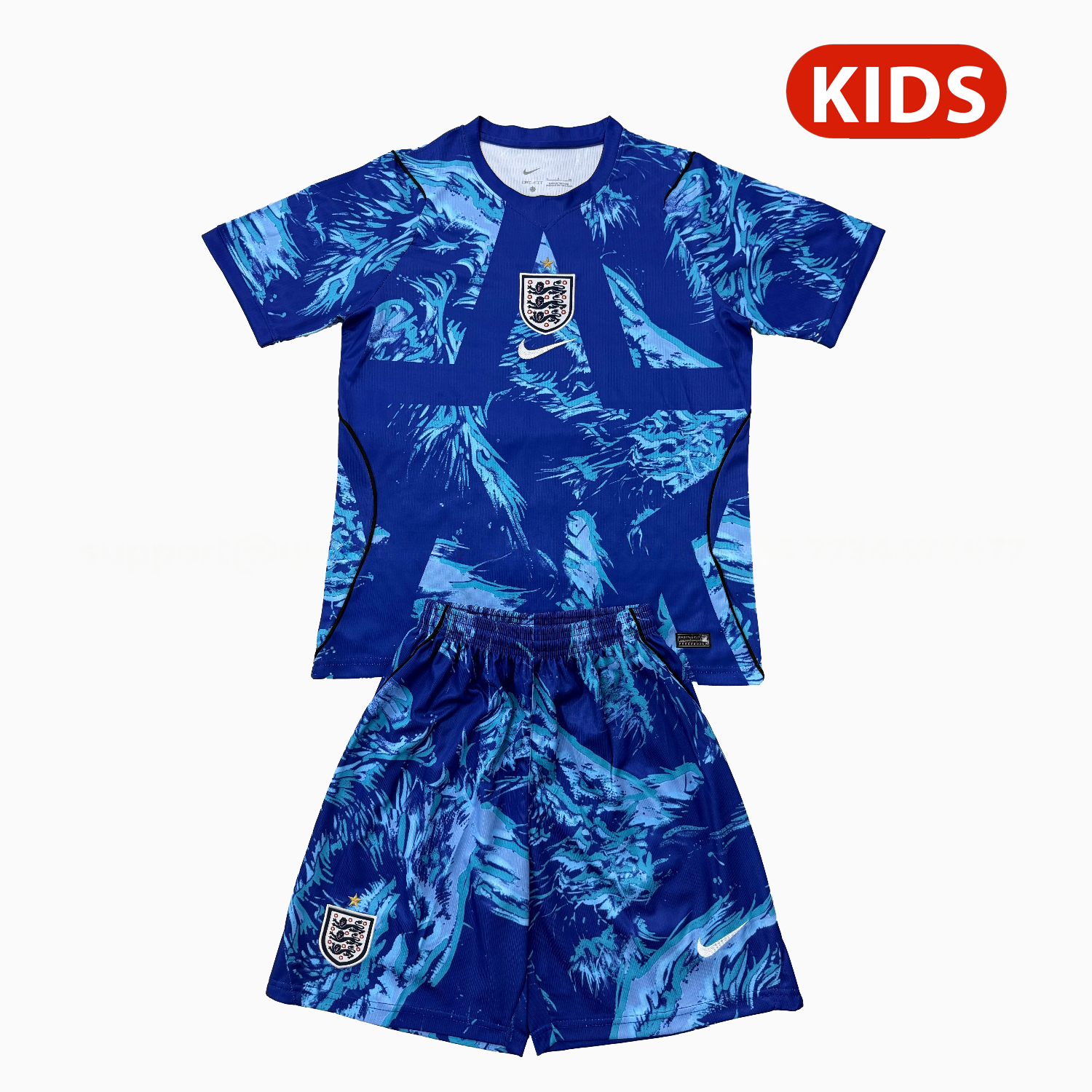England 25-26 Blue Goalkeeper Kids Kit - ManixJersey