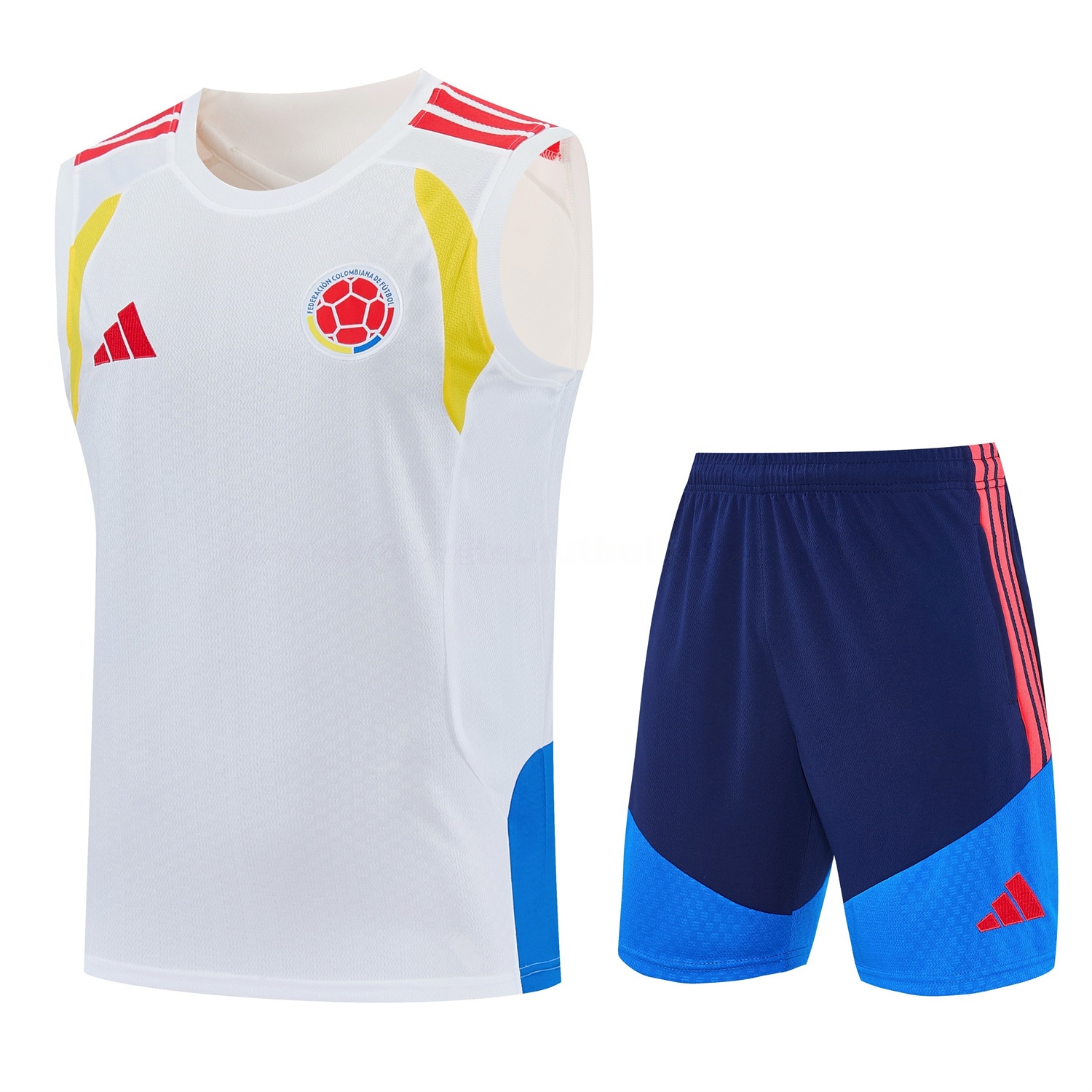 Colombia 2026 Vest Training Set - White Vest and Blue Shorts - ManixJersey