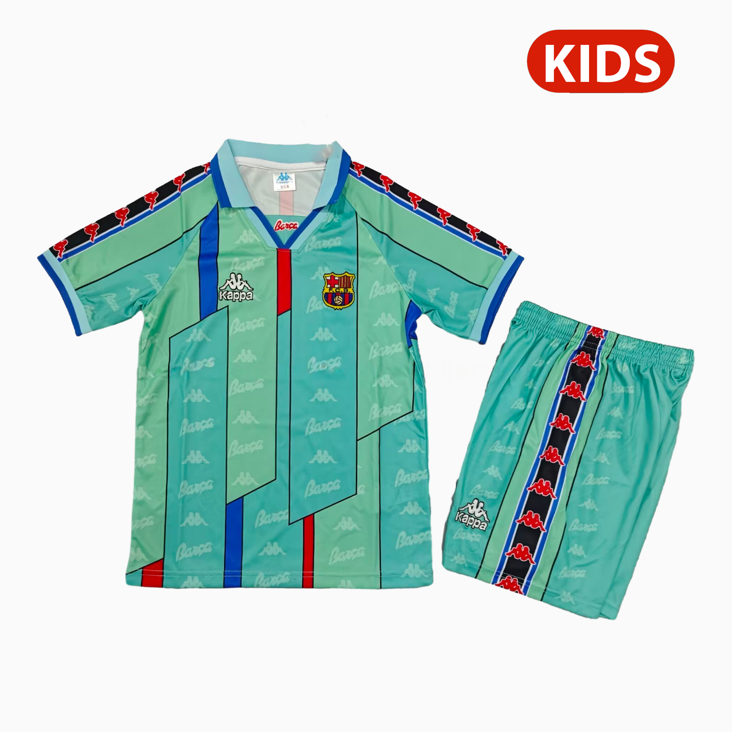 Retro Barcelona 1996-97 Away Kids Kit - ManixJersey