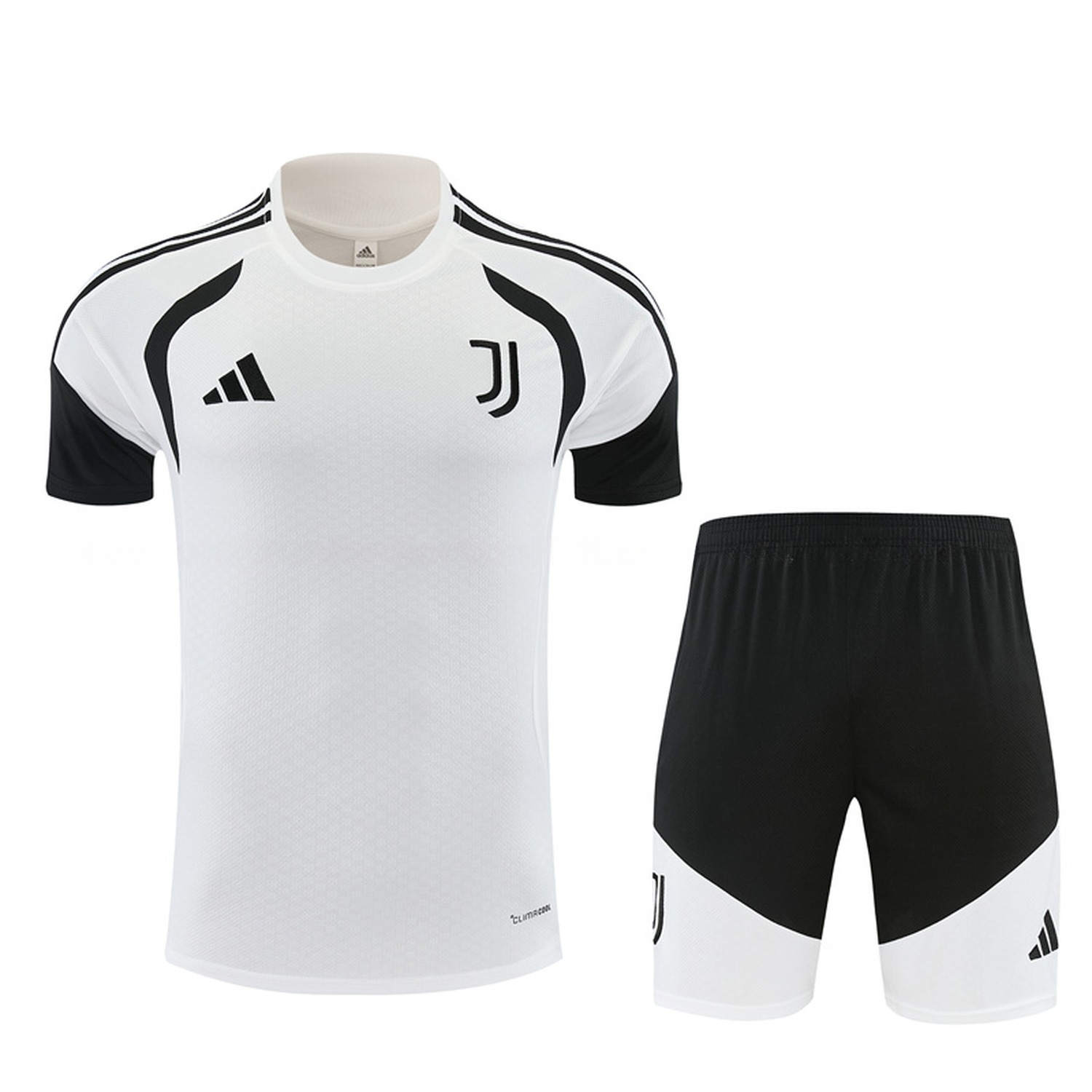 Juventus 26-27 Short-Sleeve Training Set - White Top & Black Shorts - ManixJersey