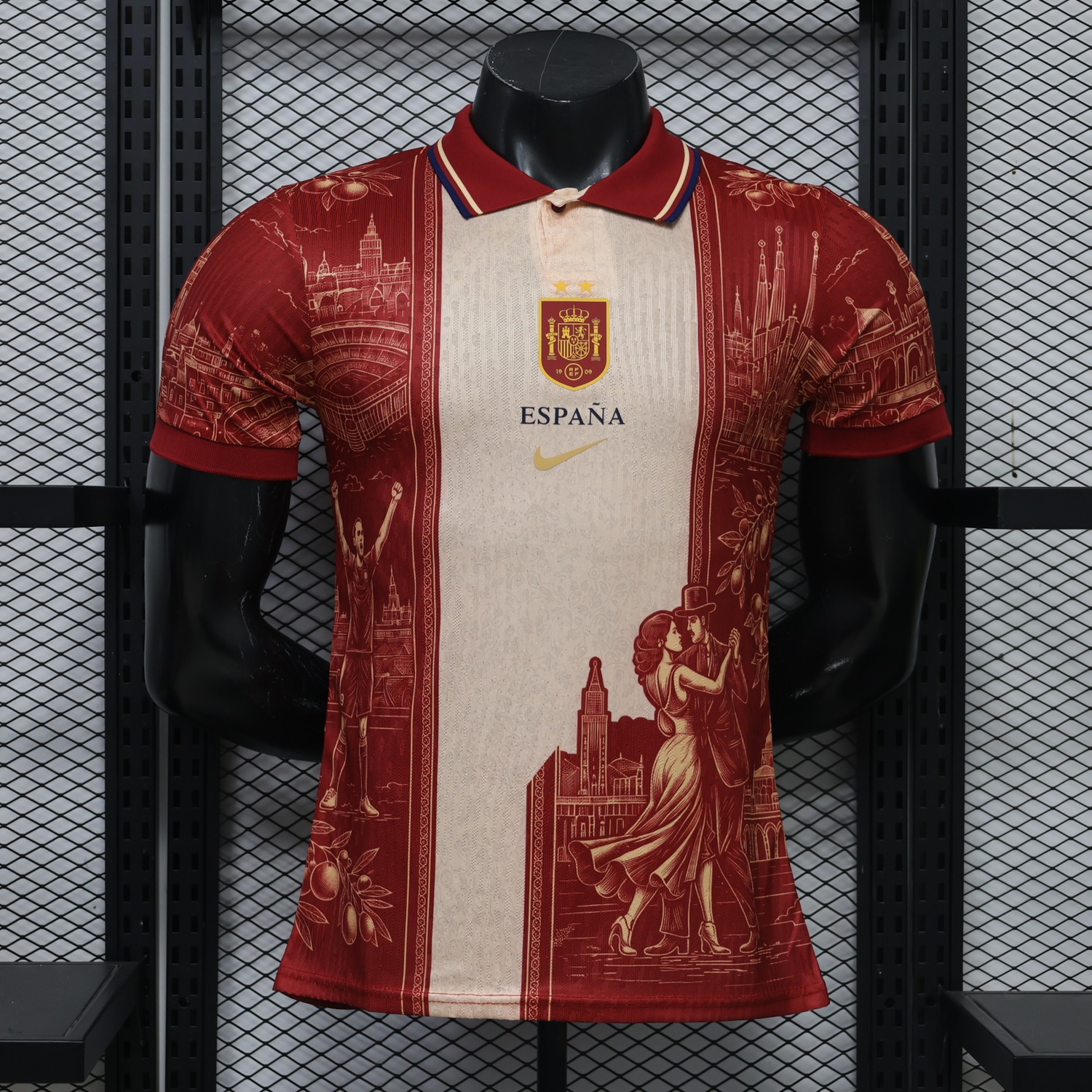 【Two-Crown Star】Spain 2026 Red Gold Landmarks Special Jersey - Player Version - ManixJersey