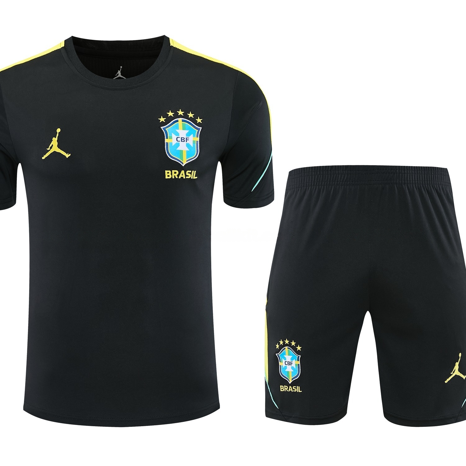 Brazil 2026 Short-Sleeve Training Set - Black Top & Black Shorts - ManixJersey