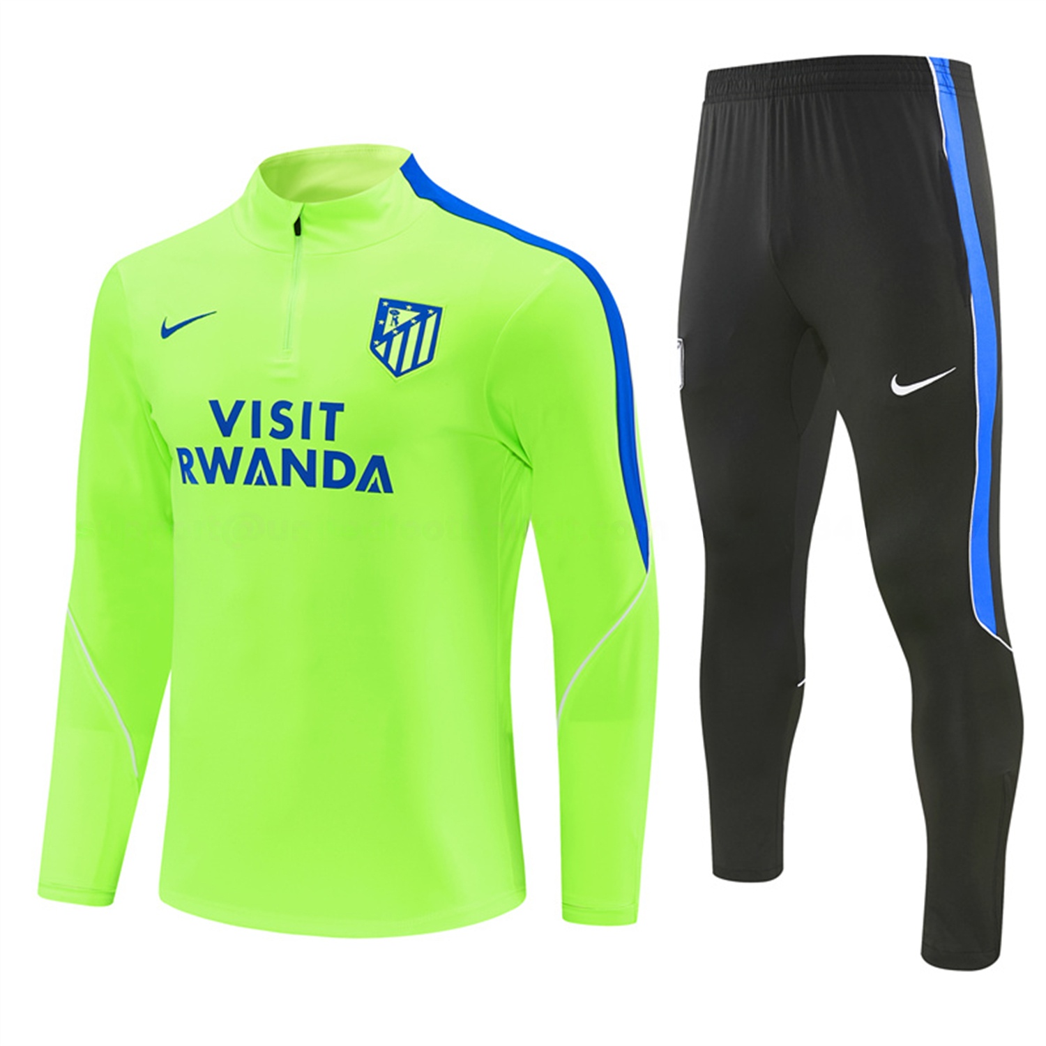 Atletico Madrid 26-27 Long Sleeves Training Set - Neon Green Top & Black Pants - ManixJersey