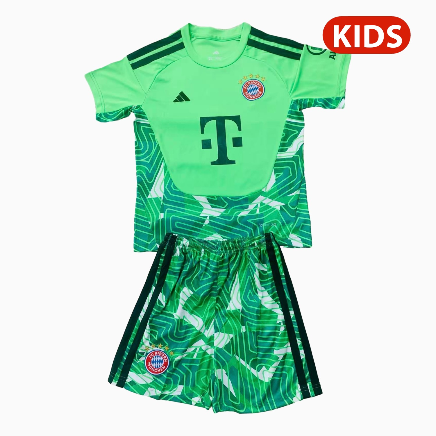 Bayern Munich 26-27 Green Goalkeeper Kids Kit - ManixJersey