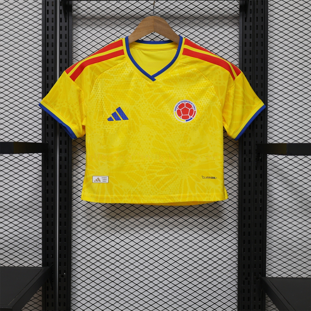 Women's Colombia 2026 Home Cropped Jersey - Player Version - ManixJersey