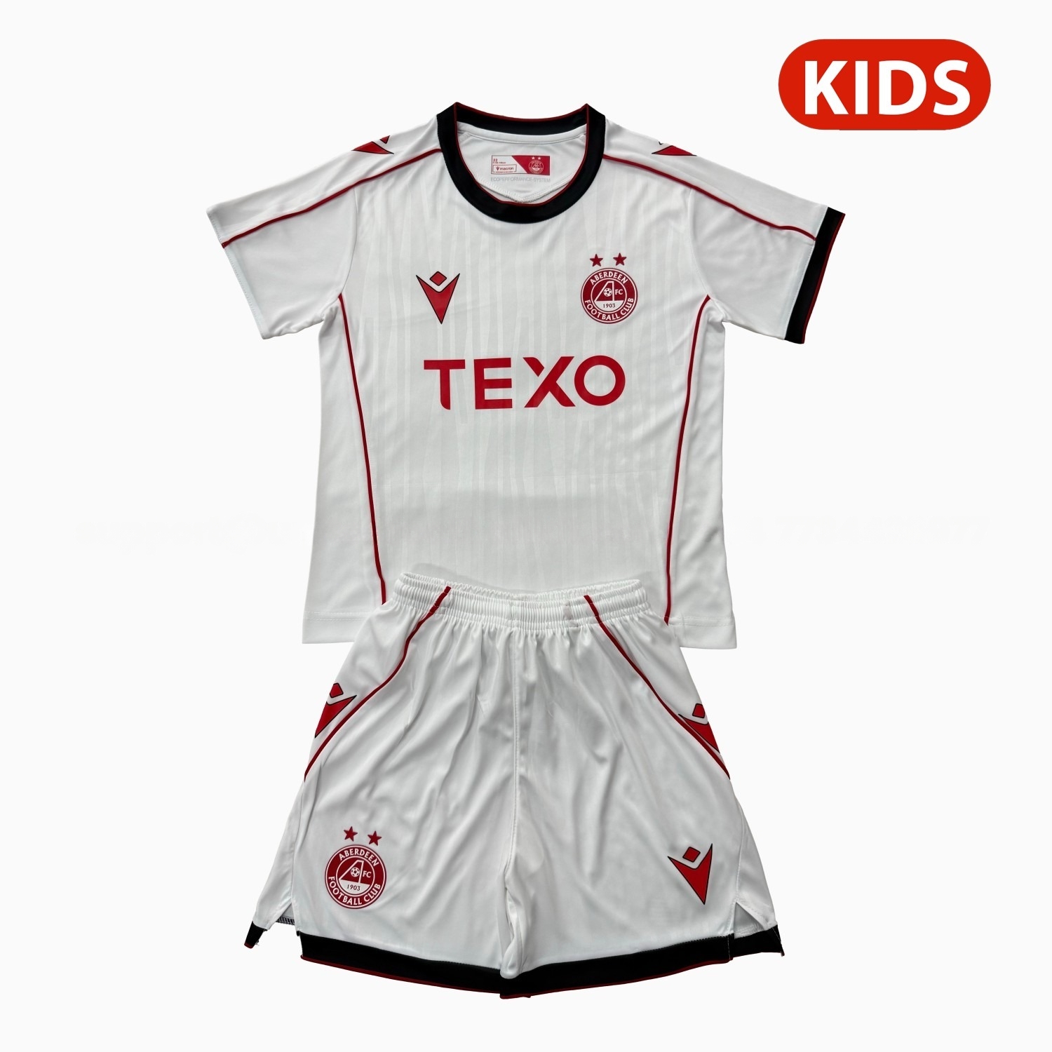 Aberdeen 26-27 Away White Kids Kit - ManixJersey