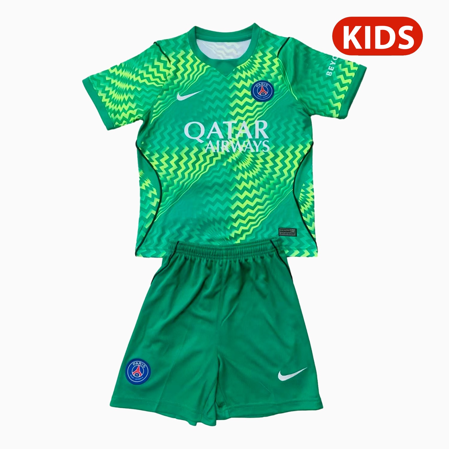 Paris Saint-Germain PSG 26-27 Green Goalkeeper Kids Kit - ManixJersey