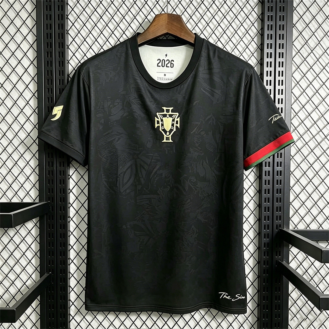 Portugal 2026 Black With Subtle Pattern Special Jersey - Fans Version - ManixJersey