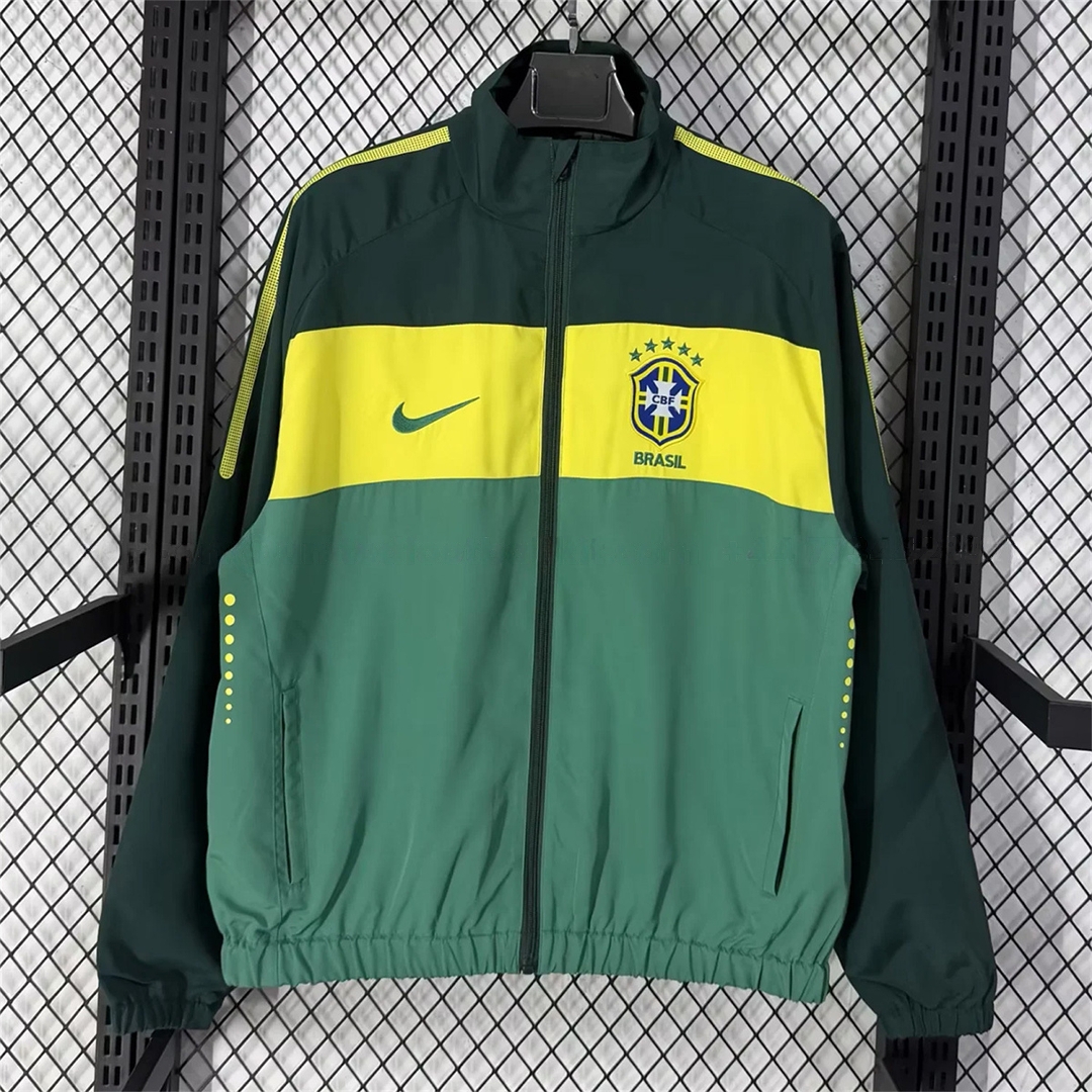 Brazil 2026 Windbreaker Jacket - Green And Yellow - ManixJersey