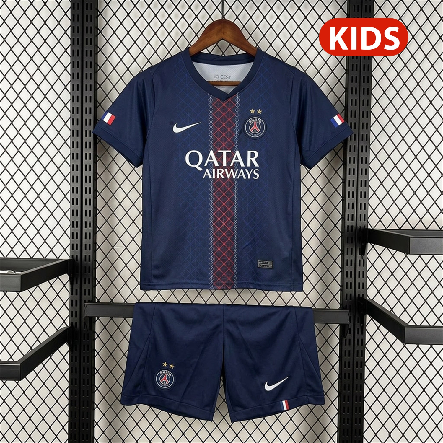 Paris Saint-Germain PSG 25-26 Home Two Stars Kids Kit - ManixJersey