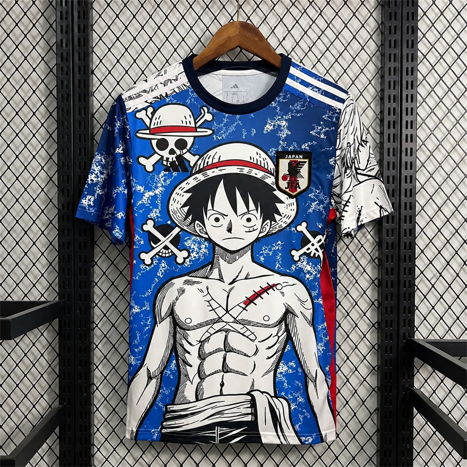 Japan 2026 Scar Luffy Blue White Special Jersey - Fans Version - ManixJersey