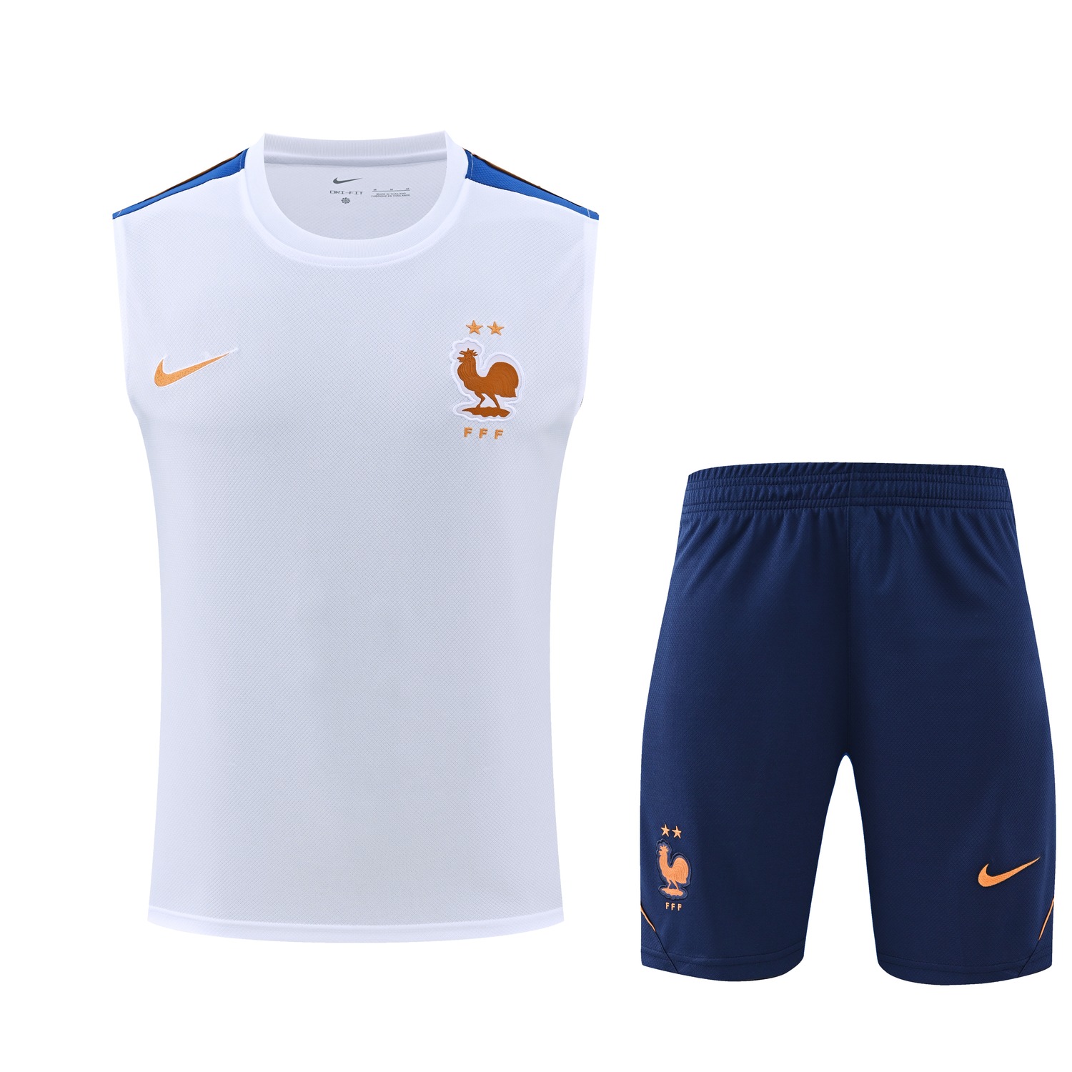 France 2026 Vest Training Set - White Vest and Deep Blue Shorts - ManixJersey