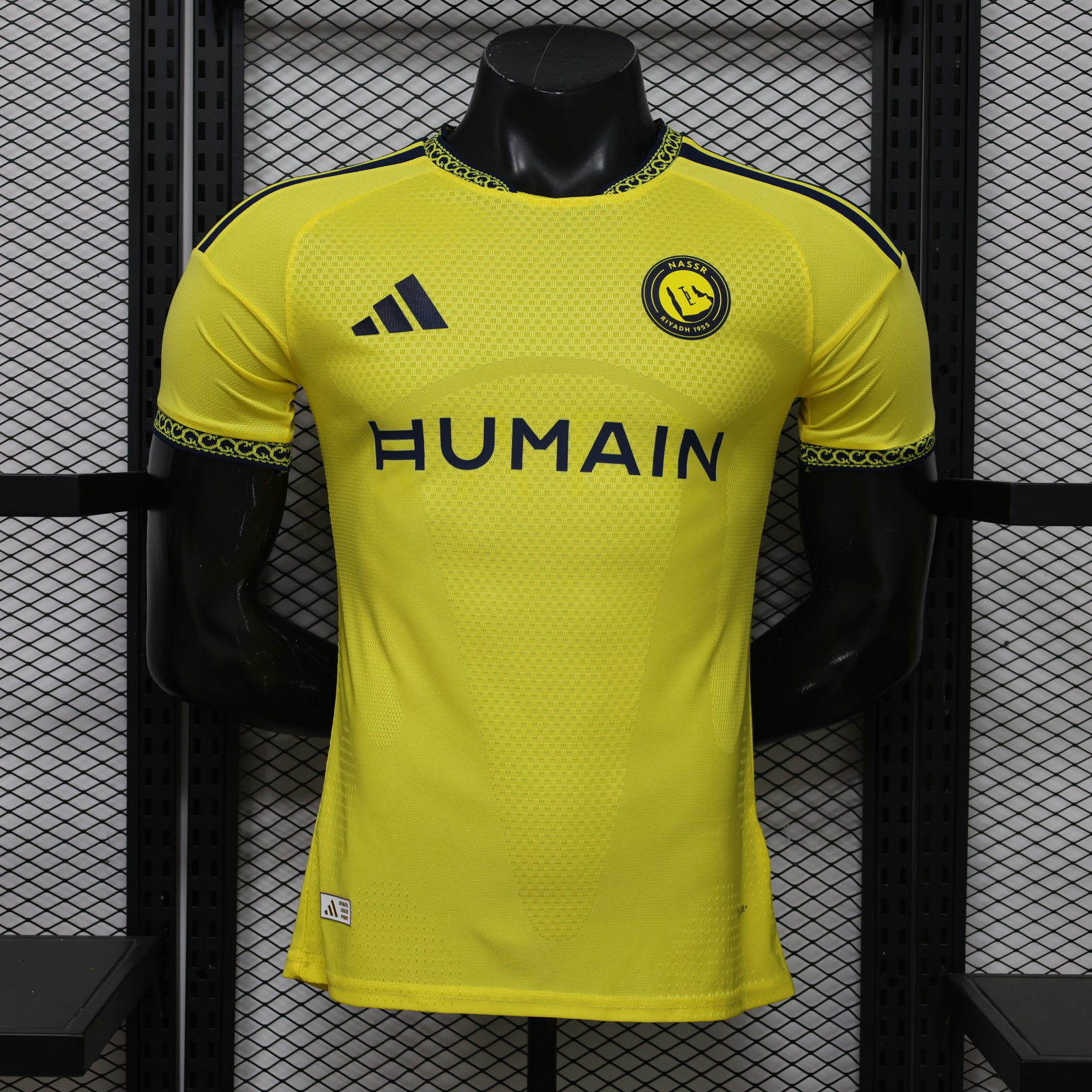Al Nassr Riyadh Victory 26-27 Home Jersey With HUMAIN Sponsor - Player Version - ManixJersey