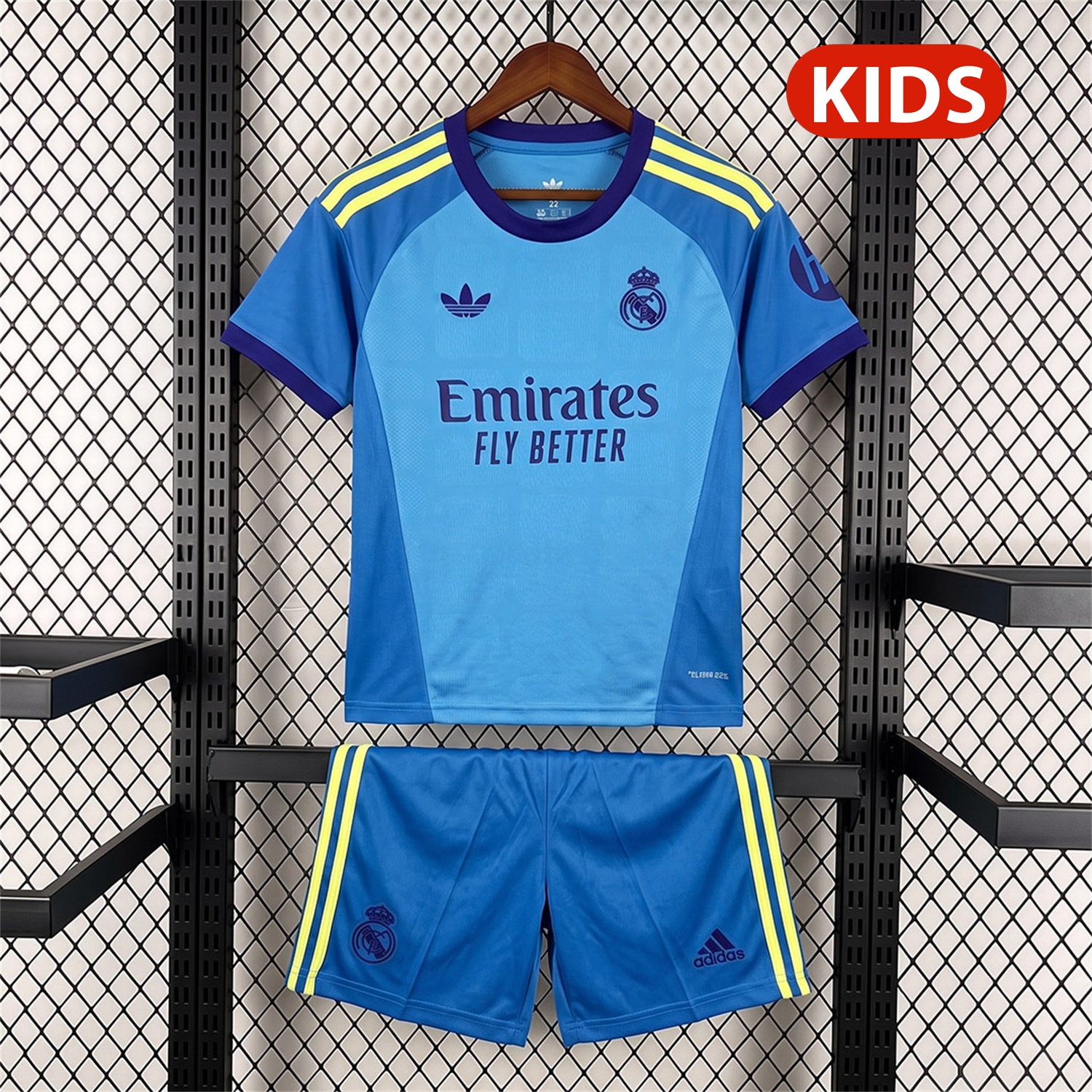 Real Madrid 26-27 Blue Goalkeeper Kids Kit - ManixJersey