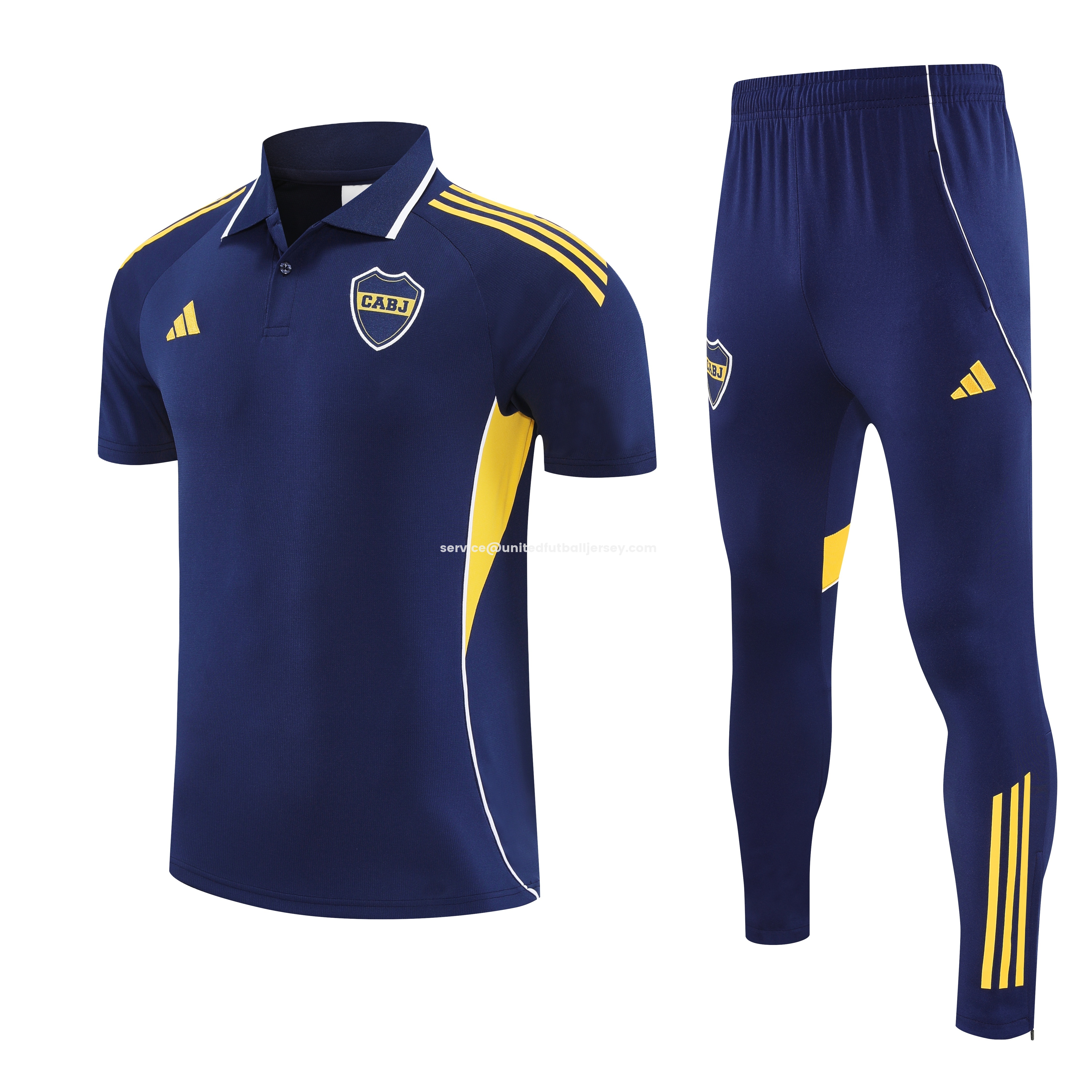 Boca Juniors 25-26 POLO Short-Sleeve Training Set - Dark Blue Top & Shorts - ManixJersey