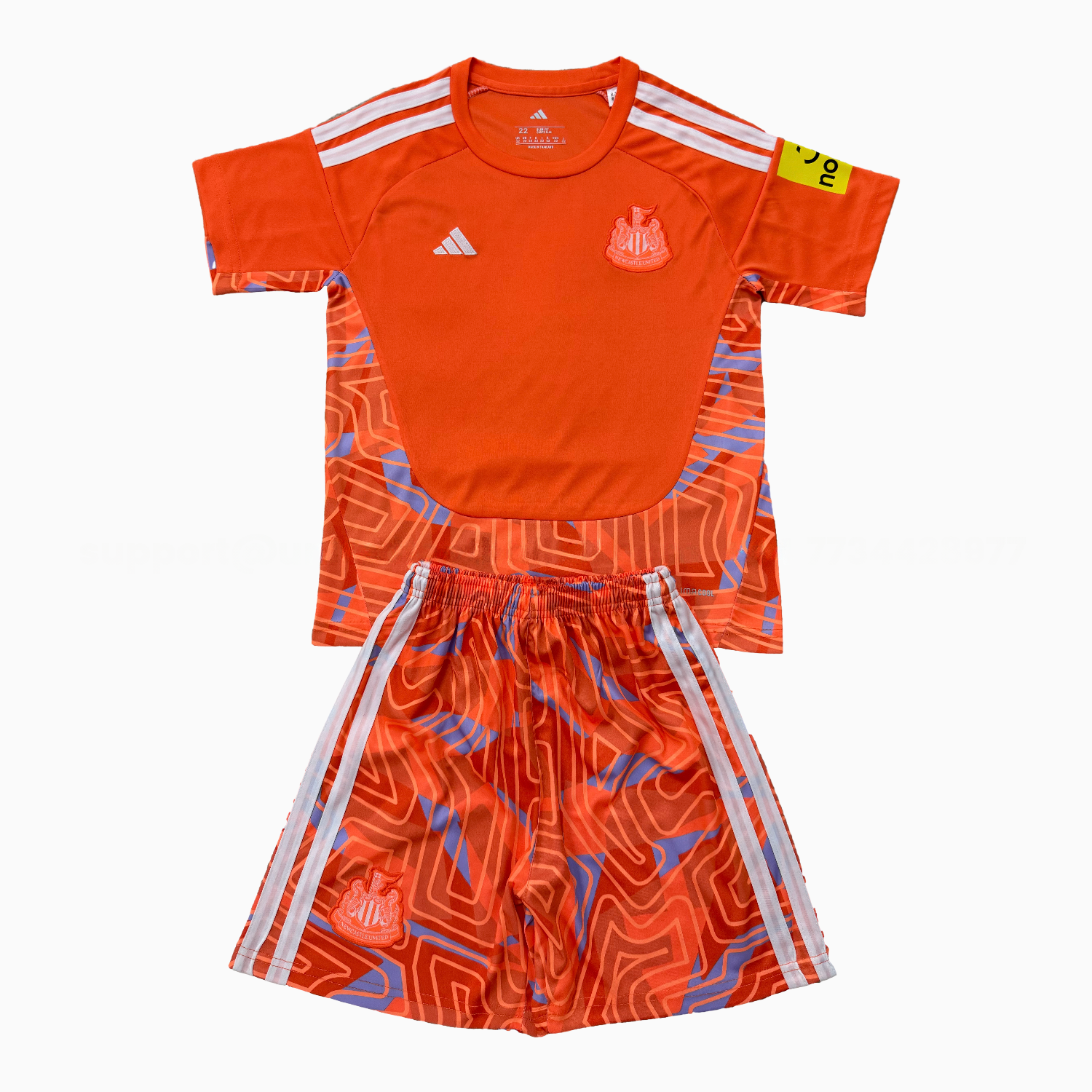 Newcastle United 26-27 Orange Goalkeeper Men's Adult Jersey Set - Fans Version - ManixJersey