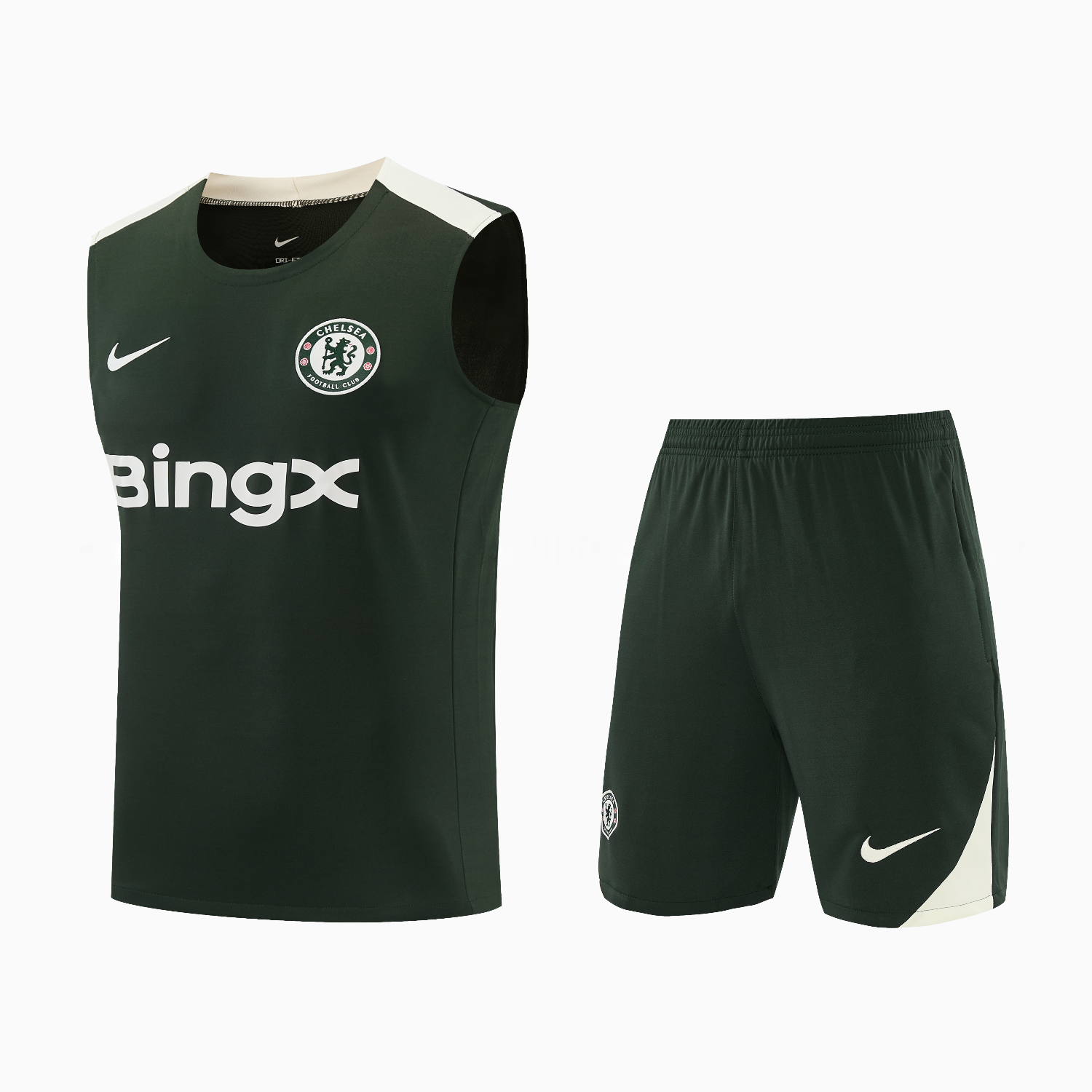 C.H.E.L.S.E.A 25-26 Vest Training Set - Dark Green With White Accents Top & Pants - ManixJersey