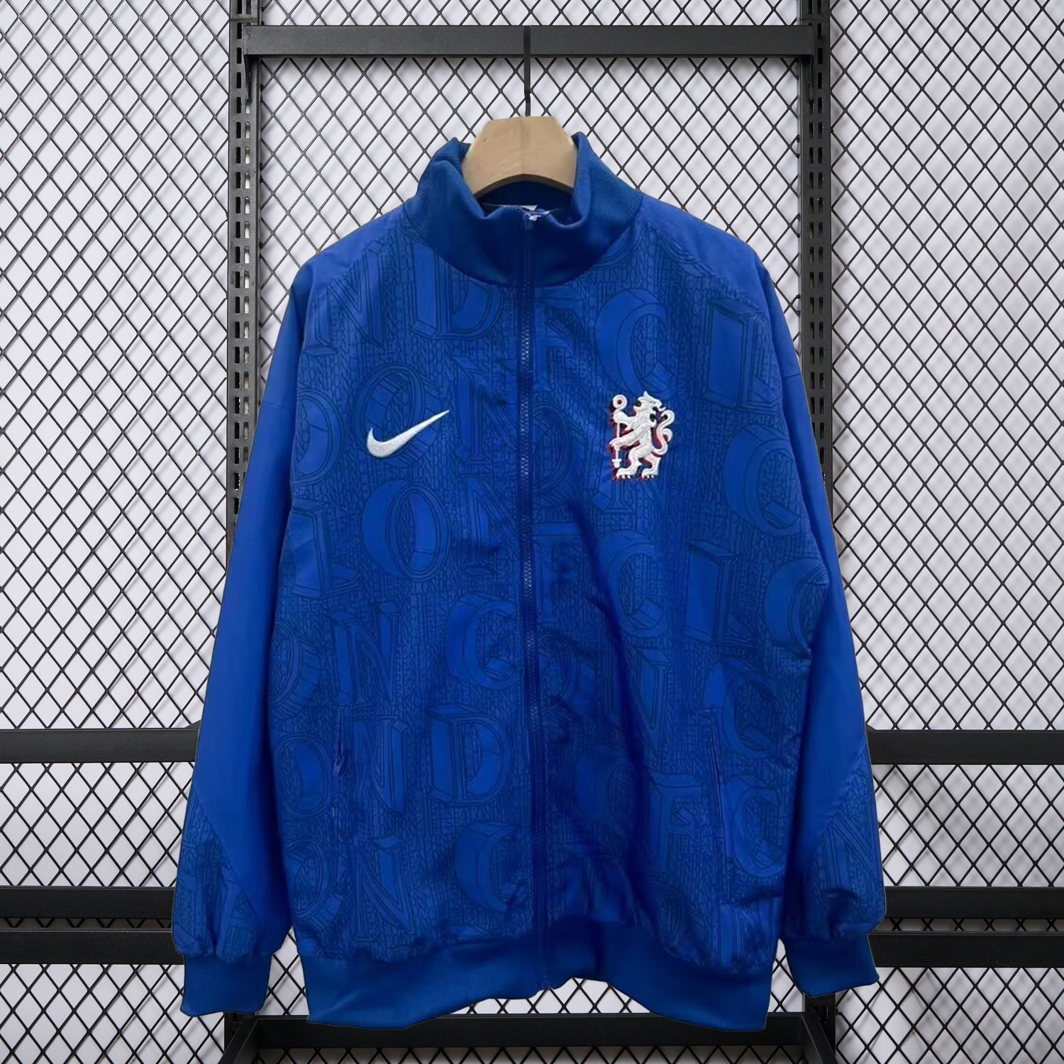 C.H.E.L.S.E.A 25-26 Subtle Letter Pattern Windbreaker Jacket - Blue - ManixJersey