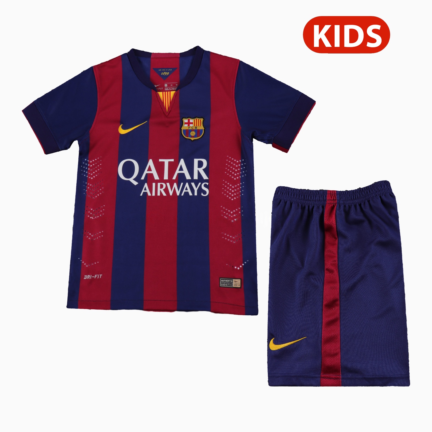 Retro Barcelona 2014-15 Home Kids Kit - ManixJersey