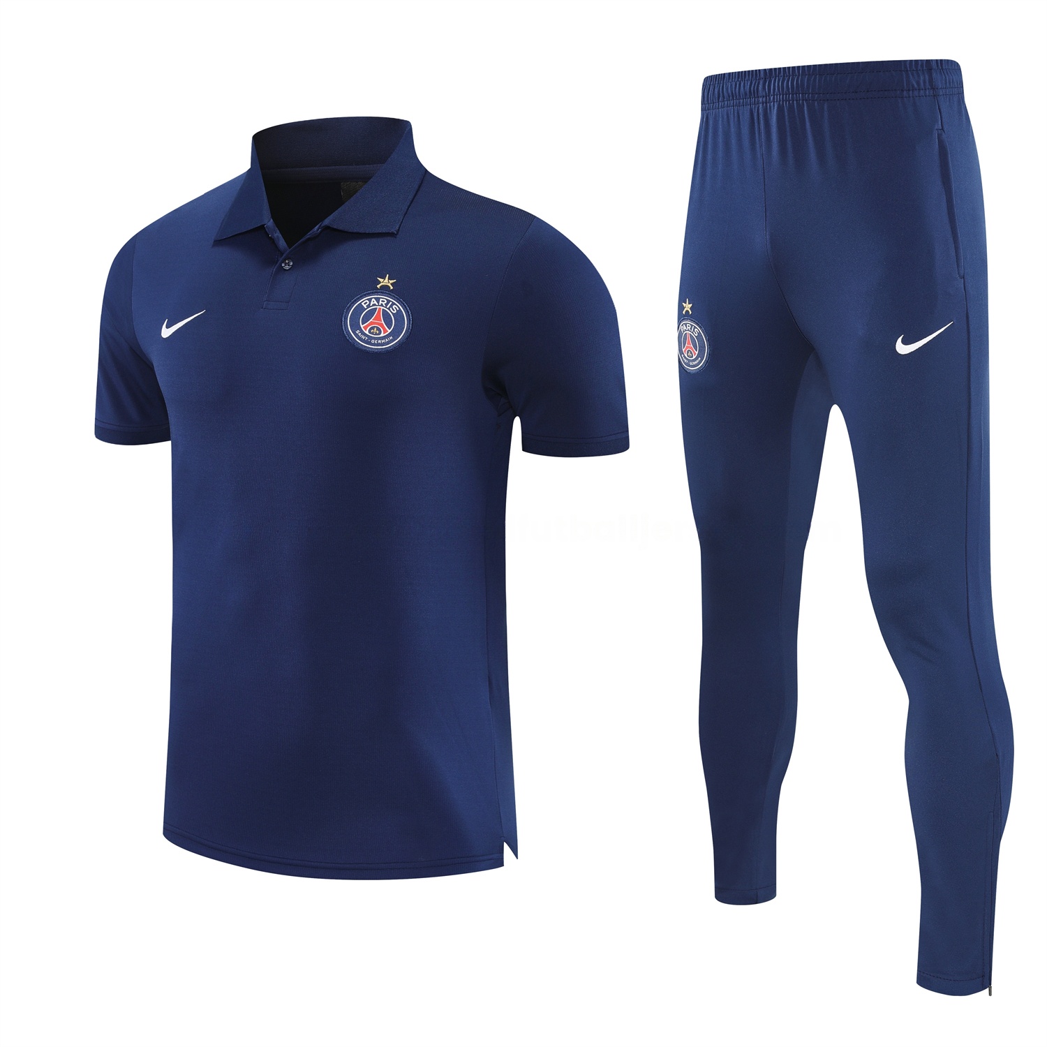 Paris Saint-Germain PSG 25-26 POLO Short-Sleeve Training Set - Dark Blue Top and Pants - ManixJersey