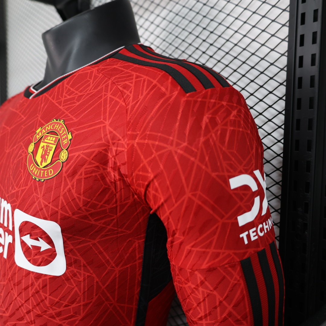 Manchester United 23-24 Home Long Sleeve Jersey - Player Version - ManixJersey