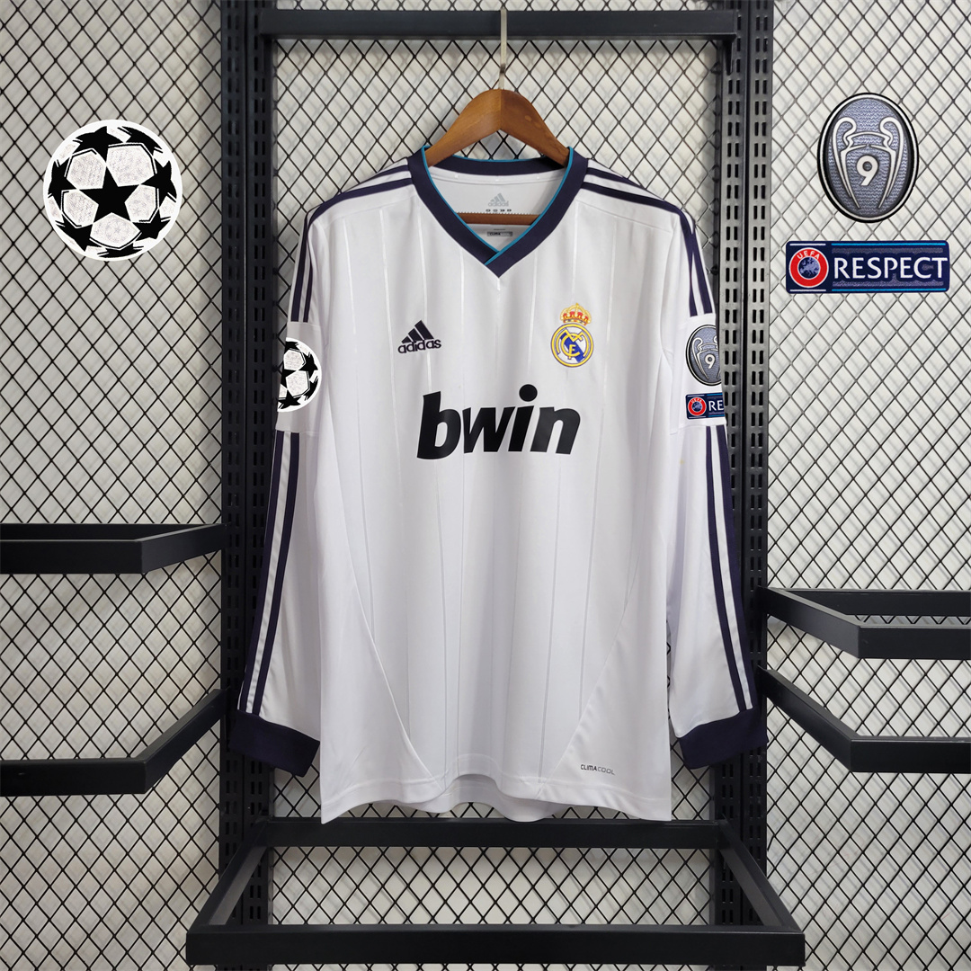 Real Madrid Retro 12-13 Home Long Sleeve Jersey - ManixJersey