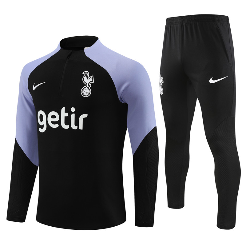 Tottenham Hotspur 23-24 Kids Long Sleeve Training Set Black - ManixJersey