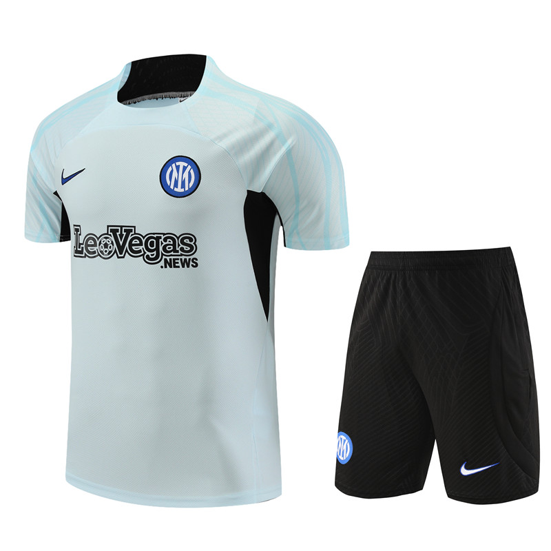Inter Milan 23-24 Short Sleeve Training Set -Light Grey - ManixJersey