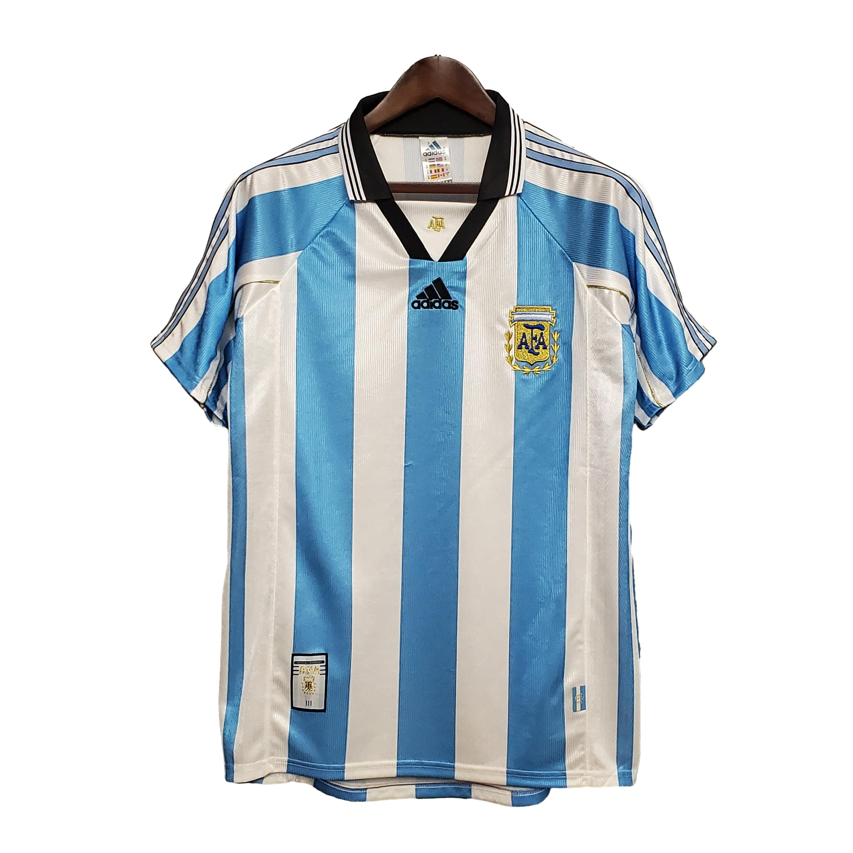 Retro Argentina 1998 Home Stadium Jersey - ManixJersey