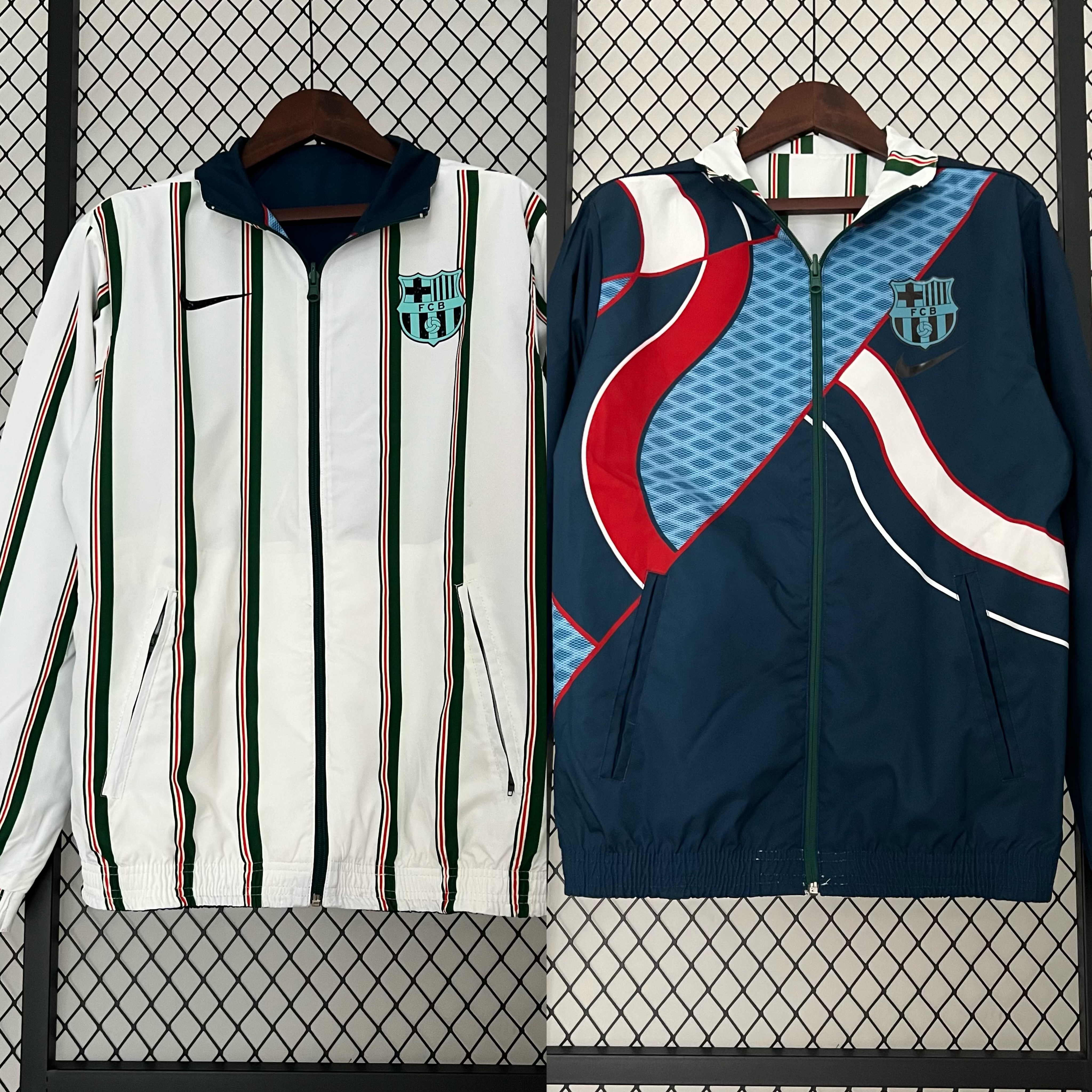 B.A.R.S.A 23-24 Player Reversible Windbreaker - White & Blue - ManixJersey