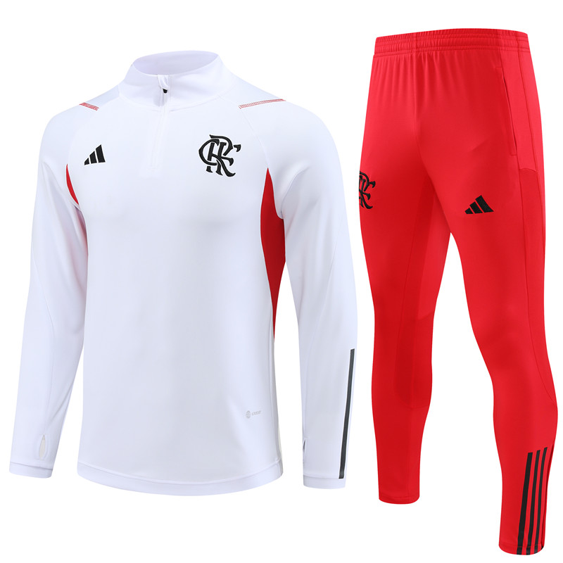 Flamengo 23-24 Long Sleeve Training Set -White - ManixJersey