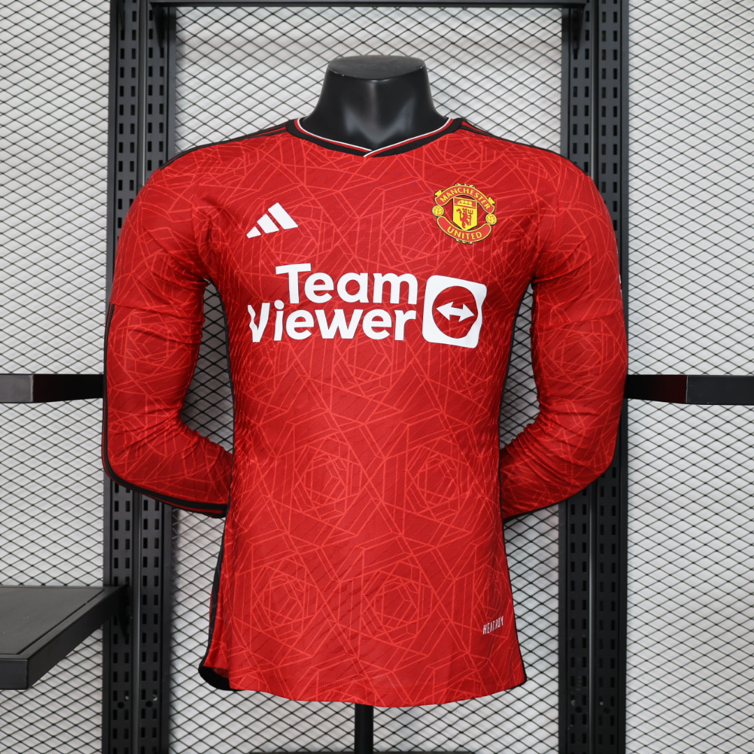 Manchester United 23-24 Home Long Sleeve Jersey - Player Version - ManixJersey