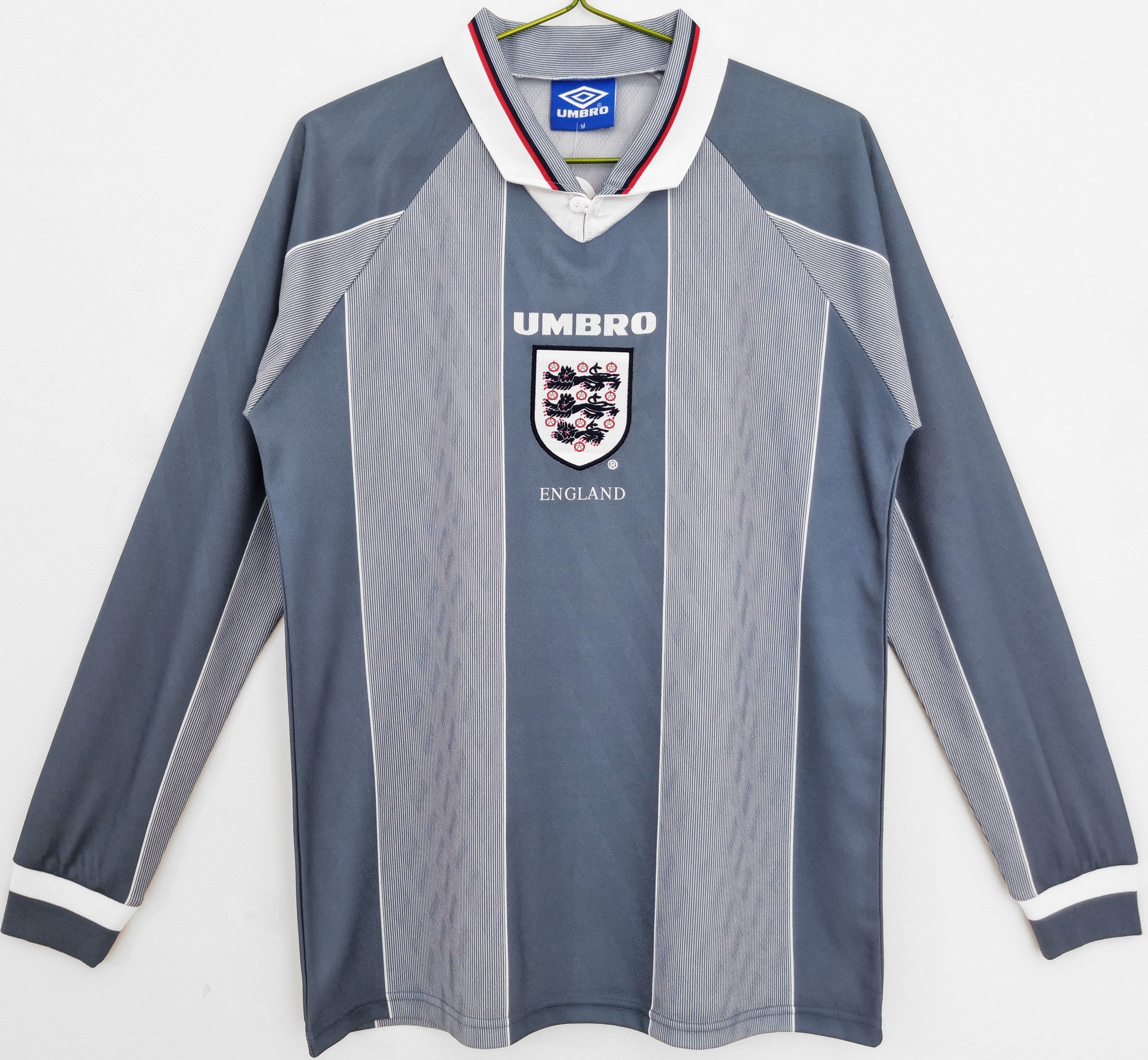 Retro England 1996 Away Stadium Long Sleeve Jersey - ManixJersey