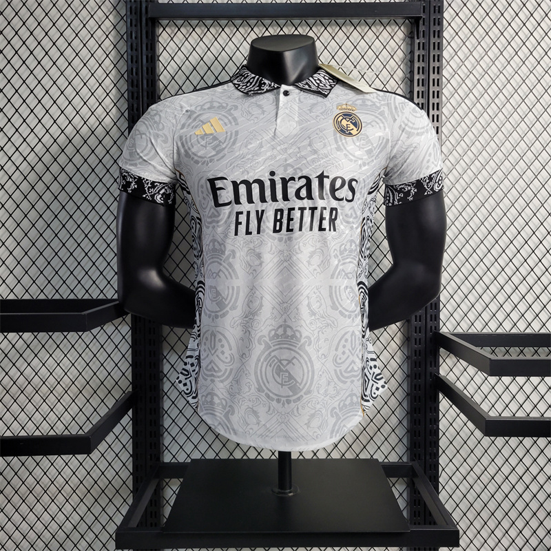 Real Madrid 23-24 White Black Jersey - Player Version - ManixJersey