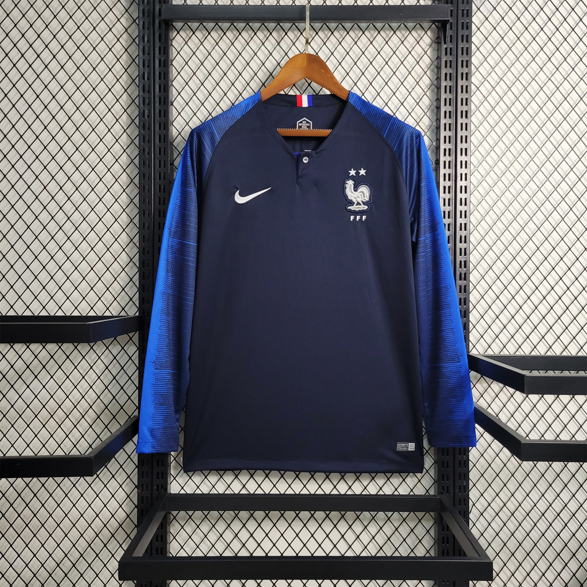 Retro France 2018 Home Stadium Long Sleeve Jersey - ManixJersey