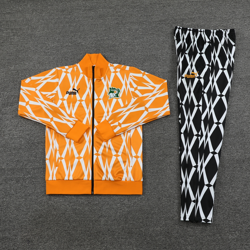 Cote d'Ivoire 23-24 Jacket Training Tracksuit - Orange & Black - ManixJersey