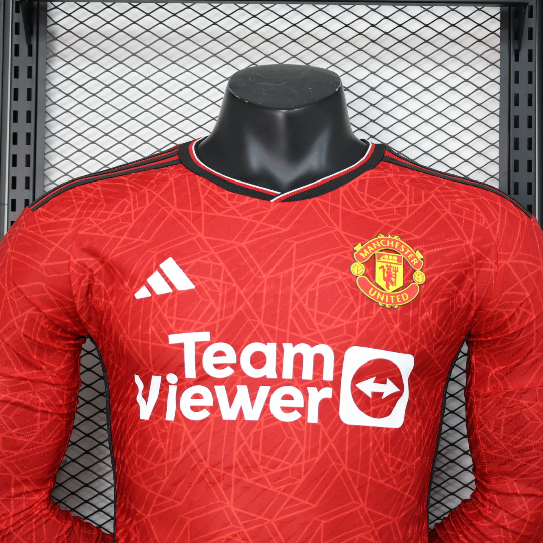 Manchester United 23-24 Home Long Sleeve Jersey - Player Version - ManixJersey