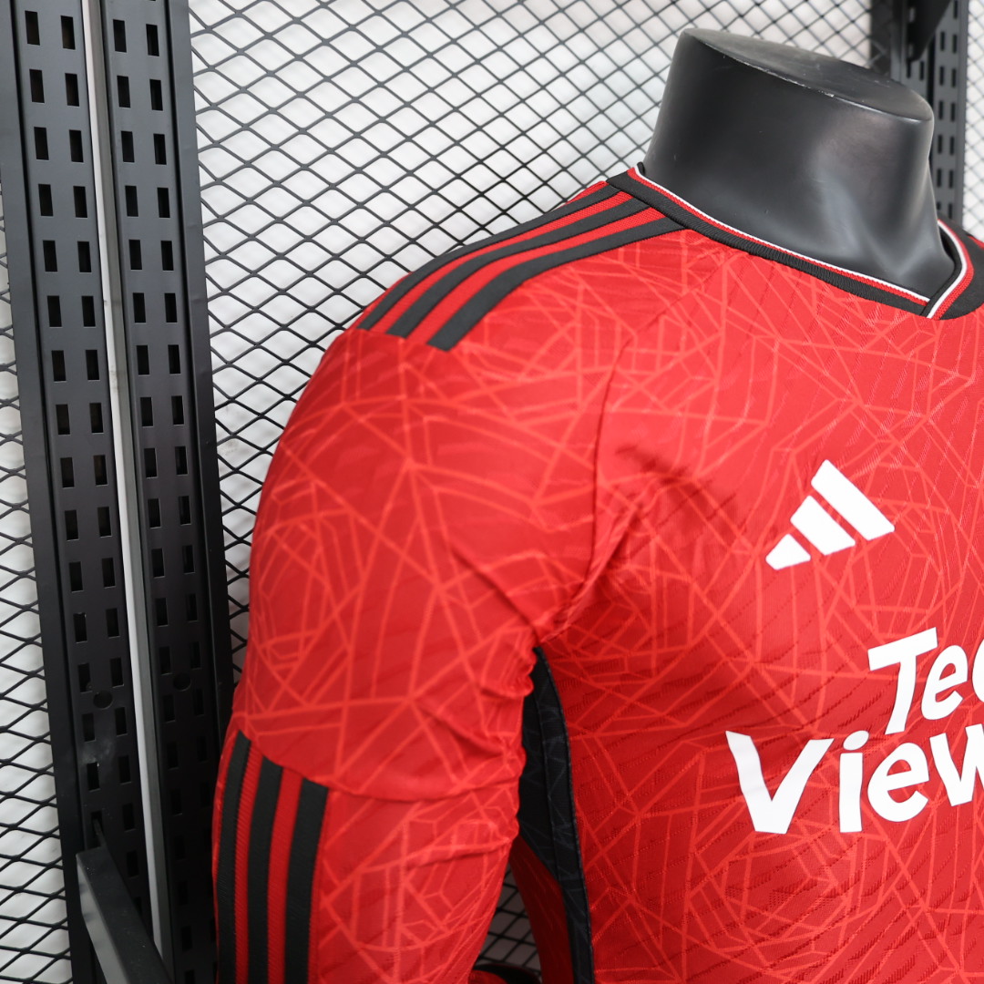 Manchester United 23-24 Home Long Sleeve Jersey - Player Version - ManixJersey