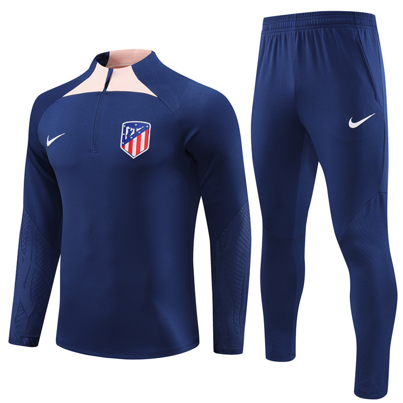 Atletico Madrid 23-24 Kids Long Sleeve Training Set Royal Blue - ManixJersey