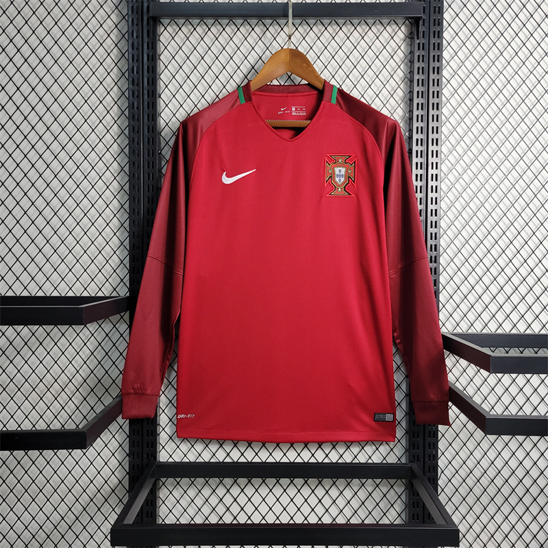 Retro Portugal 16-17 Home Stadium Long Sleeve Jersey - ManixJersey