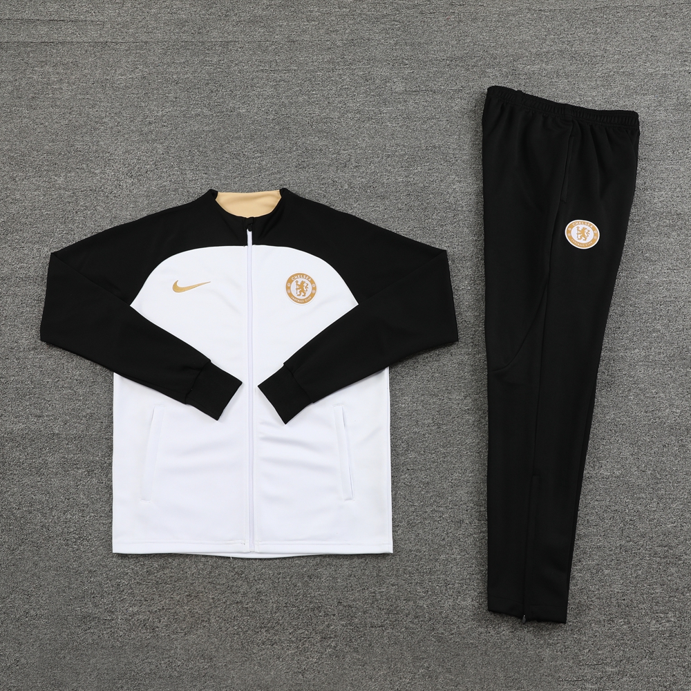 Che 23-24 Jacket Training Tracksuit - Black and White - ManixJersey