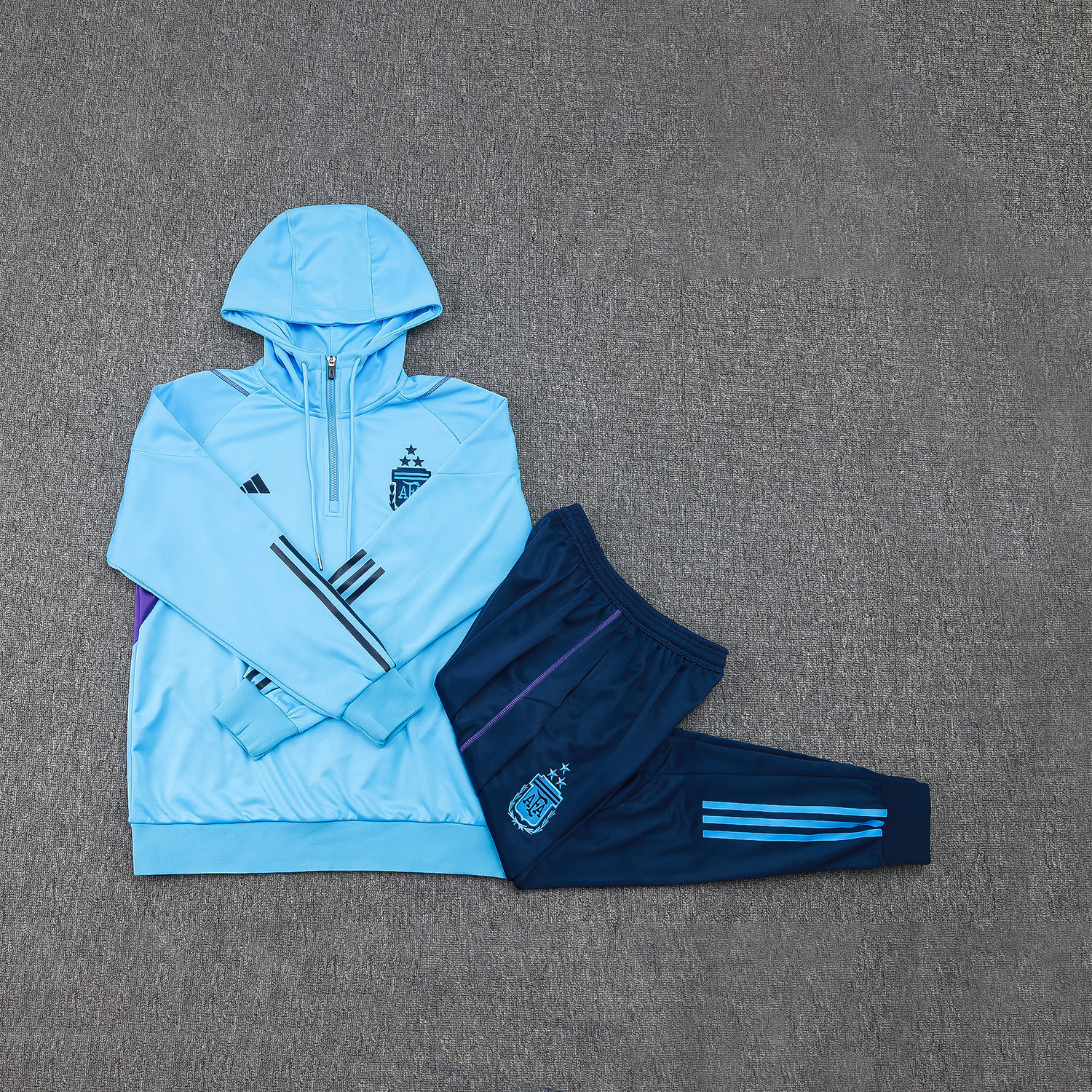 Argentine 23-24 Men's Training Hoodie + Pants - Light Blue - ManixJersey