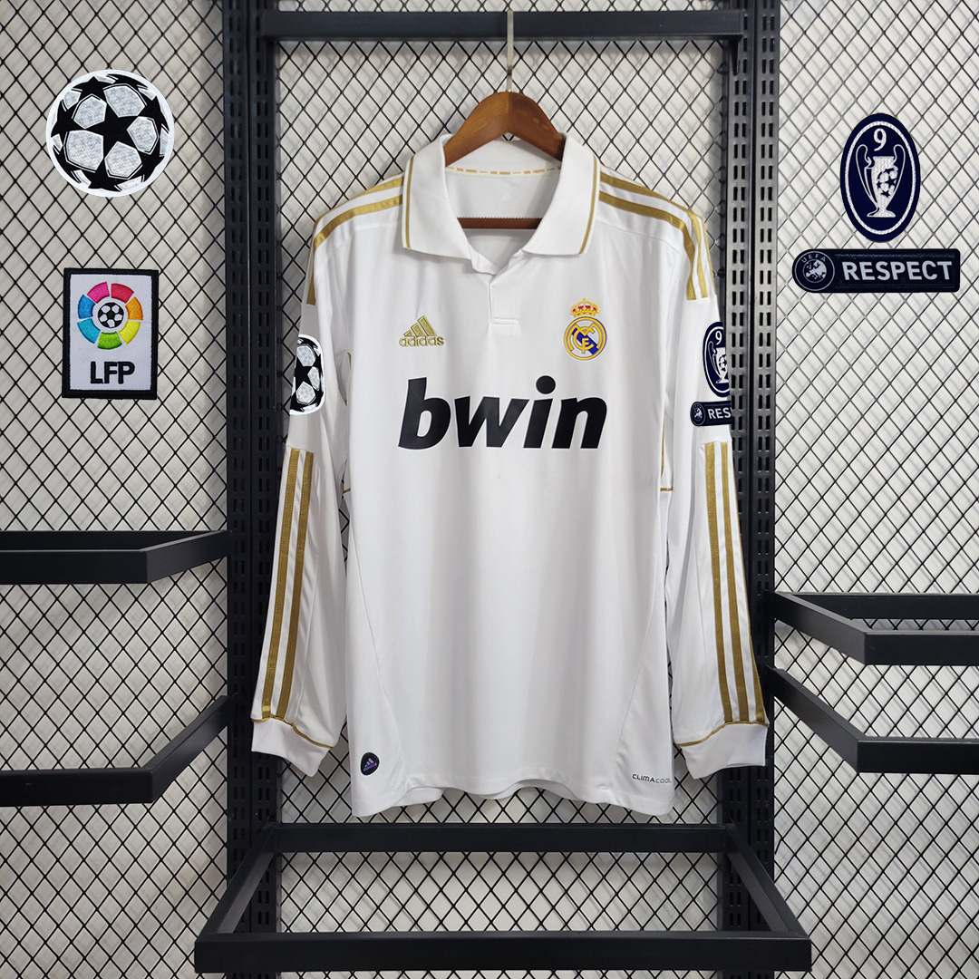 Real Madrid Retro 11-12 Home Long Sleeve Jersey - ManixJersey