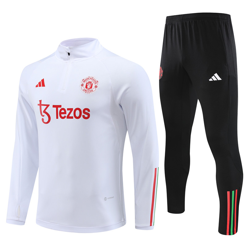23-24 Manchester United White Training suit - ManixJersey