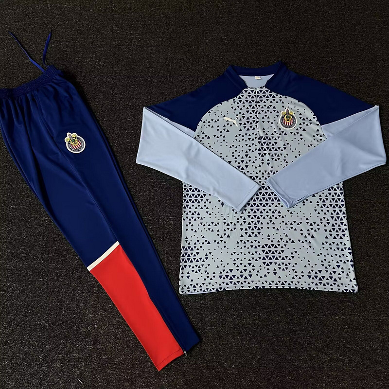 Chivas de Guadalajara 23-24 Long Sleeve Training Set - Blue - ManixJersey